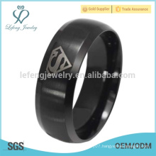 Metal superman black ring,superman engagement ring jewelry